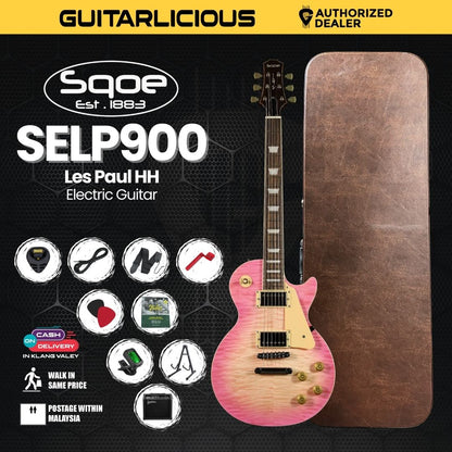 SQOE SELP900 Les Paul Custom Series HH Electric Guitar with Hardcase - ( SELP / SELP900 / SELP-900 )