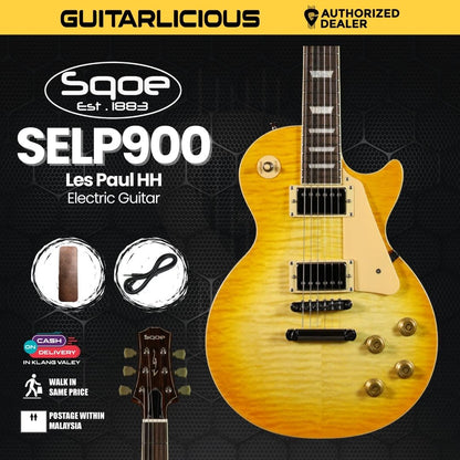 SQOE SELP900 Les Paul Custom Series HH Electric Guitar with Hardcase - ( SELP / SELP900 / SELP-900 )