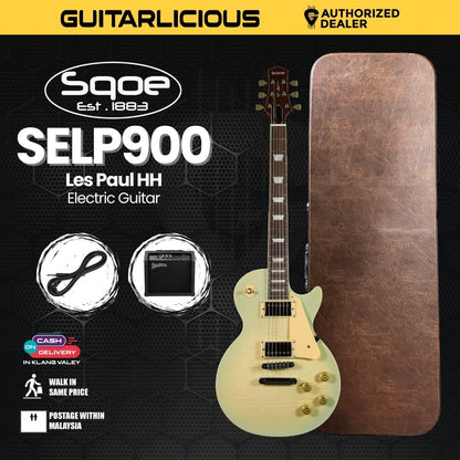 SQOE SELP900 Les Paul Custom Series HH Electric Guitar with Hardcase - ( SELP / SELP900 / SELP-900 )