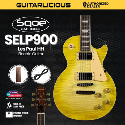 SQOE SELP900 Les Paul Custom Series HH Electric Guitar with Hardcase - ( SELP / SELP900 / SELP-900 )
