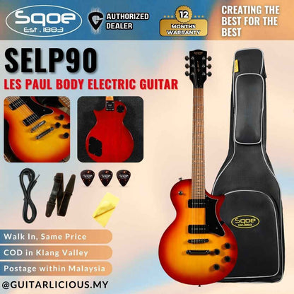 SQOE SELP90 Les Paul Body Electric Guitar (SELP-90/SELP90)