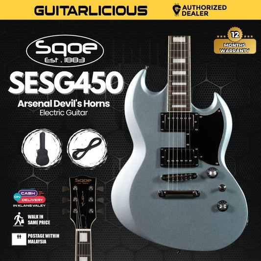 SQOE SESG450 Arsenal Devil's Horns Electric Guitar - ( SESG450 / SESG 450 )