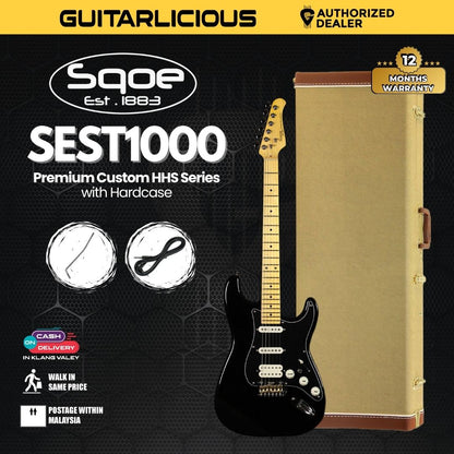 SQOE SEST1000 Premium Custom Series HSS Electric Guitar with Hardcase ( SEST / SEST-1000 / ST 1000 )