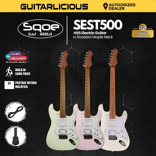 SQOE SEST500 HSS Electric Guitar w Roasted Maple Neck