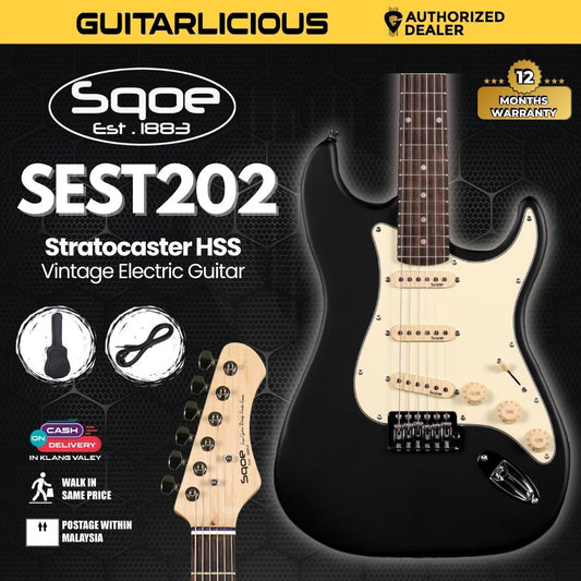 SQOE SEST202 Stratocaster Body SSS Electric Guitar , Rosewood Fretboard ( SEST / SEST-202 / ST 202 )