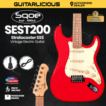 SQOE SEST200 Stratocaster Body SSS Vintage Electric Guitar ( SEST / SEST-200 / ST / ST-200 )
