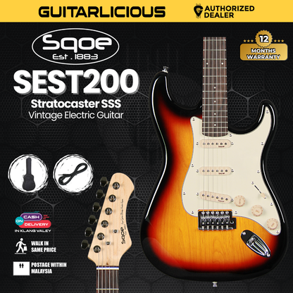 SQOE SEST200 Stratocaster Body SSS Vintage Electric Guitar ( SEST / SEST-200 / ST / ST-200 )