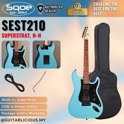 SQOE SEST210 Super Stratocaster Body HH Electric Guitar Rosewood Fretboard ( SEST / SEST-210 / ST )