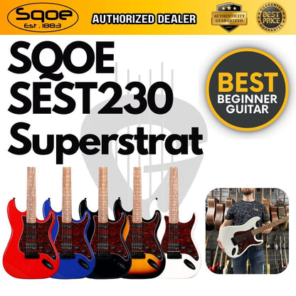 SQOE SEST230 Super Stratocaster Body HSS Electric Guitar Rosewood Fretboard ( SEST / SEST-230 / ST )