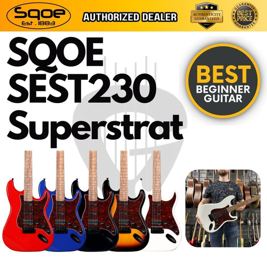 SQOE SEST230 Super Stratocaster Body HSS Electric Guitar Rosewood Fretboard ( SEST / SEST-230 / ST )