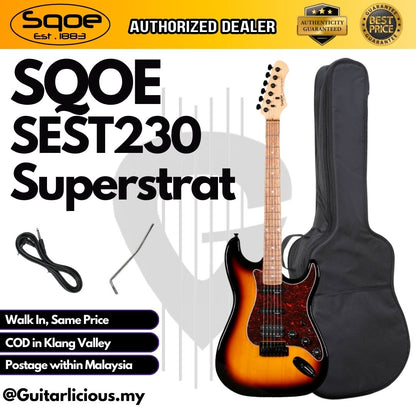 SQOE SEST230 Super Stratocaster Body HSS Electric Guitar Rosewood Fretboard ( SEST / SEST-230 / ST )