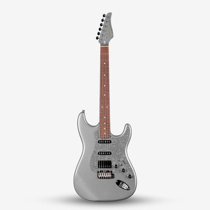 SQOE SEST700, Glitter Super Stratocaster HSS Electric Guitar with Alter Switch - Silver ( SEST-700 / SEST / SEST700-SV )