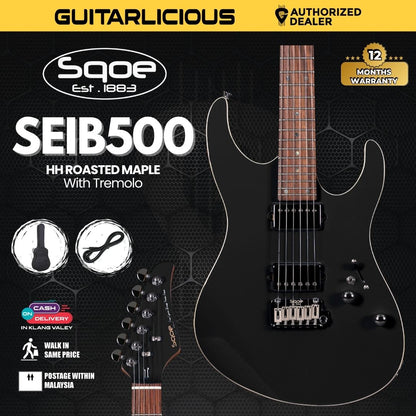 SQOE SEIB500 HH Roasted Maple Neck Electric Guitar with Tremolo ( Humbucker / SEIB 500 / SEIB-500 )