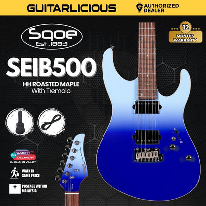 SQOE SEIB500 HH Roasted Maple Neck Electric Guitar with Tremolo ( Humbucker / SEIB 500 / SEIB-500 )