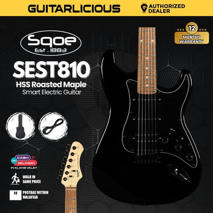 SQOE SEST810 HSS Roasted Maple Smart Electric Guitar