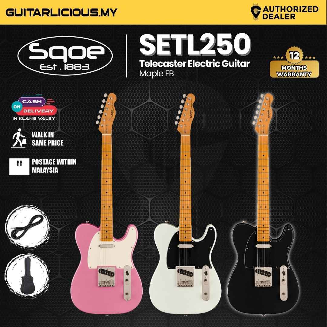 SQOE SETL250 Telecaster Body Electric Guitar with Maple FB - (SETL250 / SETL 250 / SETL-250)