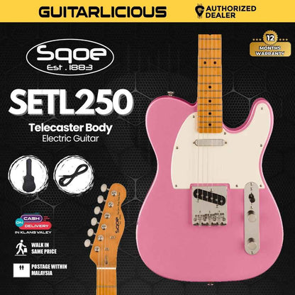 SQOE SETL250 Telecaster Body Electric Guitar with Maple FB - (SETL250 / SETL 250 / SETL-250)