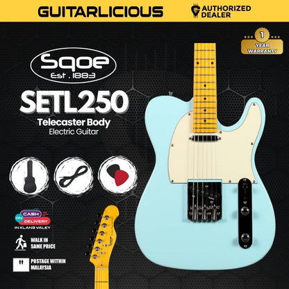 SQOE SETL250 Telecaster Body Electric Guitar with Maple FB