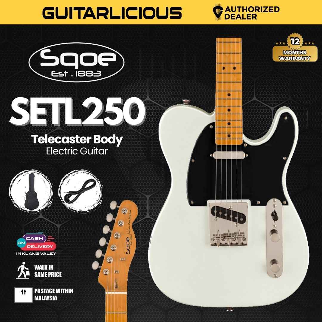 SQOE SETL250 Telecaster Body Electric Guitar with Maple FB - (SETL250 / SETL 250 / SETL-250)