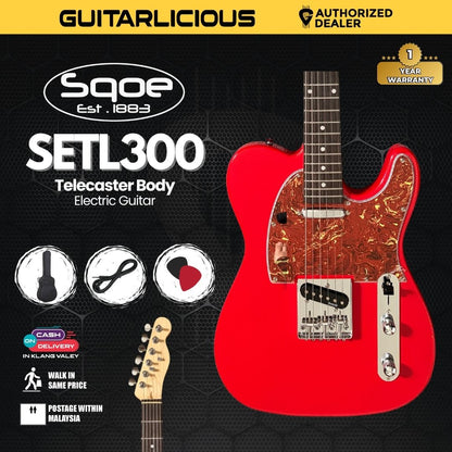 SQOE SETL300 Telecaster Body Electric Guitar with Rosewood FB - ( SETL300 / SETL- 300 / SETL 300 )