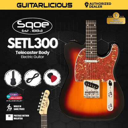 SQOE SETL300 Telecaster Body Electric Guitar with Rosewood FB - ( SETL300 / SETL- 300 / SETL 300 )
