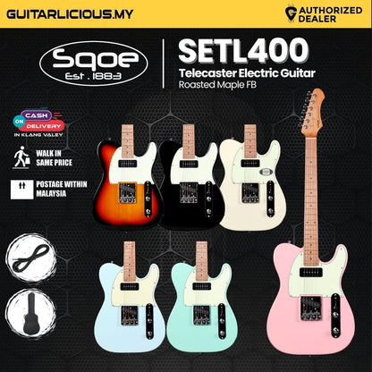 SQOE SETL400 Telecaster Body SS Electric Guitar Roasted Maple Fretboard