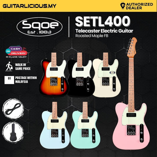 SQOE SETL400 Telecaster Body SS Electric Guitar Roasted Maple Fretboard