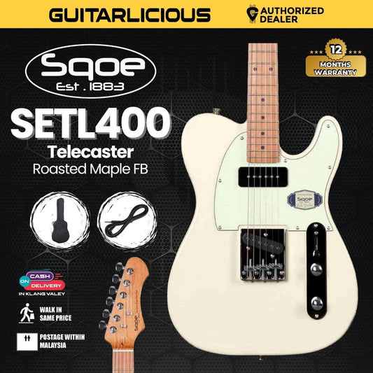 SQOE SETL400 Telecaster Body SS Electric Guitar Roasted Maple Fretboard