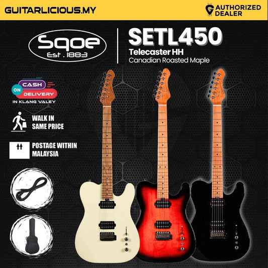 SQOE SETL450 HH Canadian Roasted Maple Fretboard Telecaster with Tremolo Electric Guitar ( SETL / SETL-450 / SETL 450 )