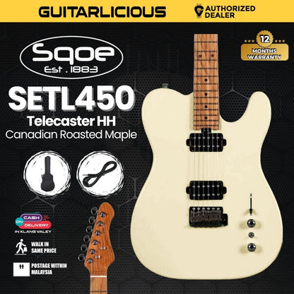 SQOE SETL450 HH Canadian Roasted Maple Fretboard Telecaster with Tremolo Electric Guitar ( SETL / SETL-450 / SETL 450 )