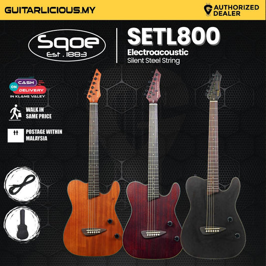 SQOE SETL800 Electroacoustic Silent Steel String Mahogany Guitar ( SETL 800 / SETL-800 )