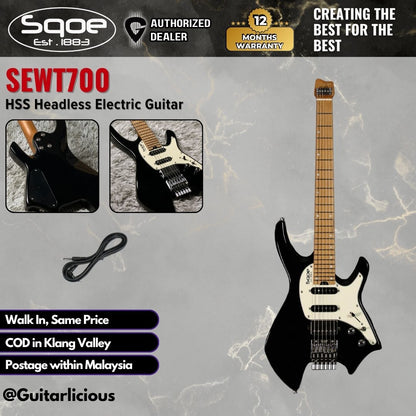 SQOE SEWT700 HSS Headless Electric Guitar