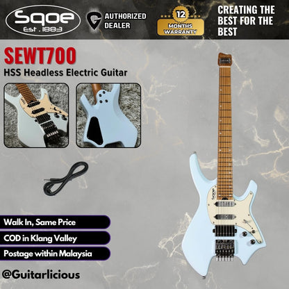 SQOE SEWT700 HSS Headless Electric Guitar