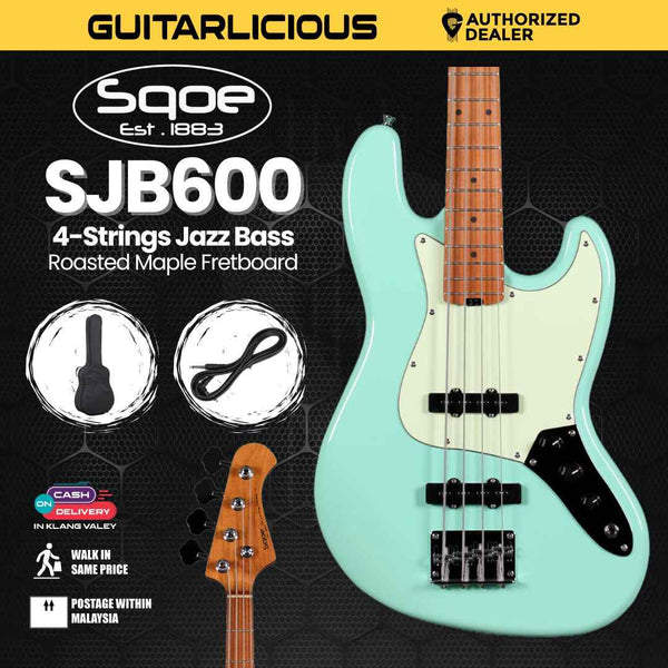 SQOE SJB600 4-Strings Jazz Bass Guitar - Surf Green - (B-Stock)