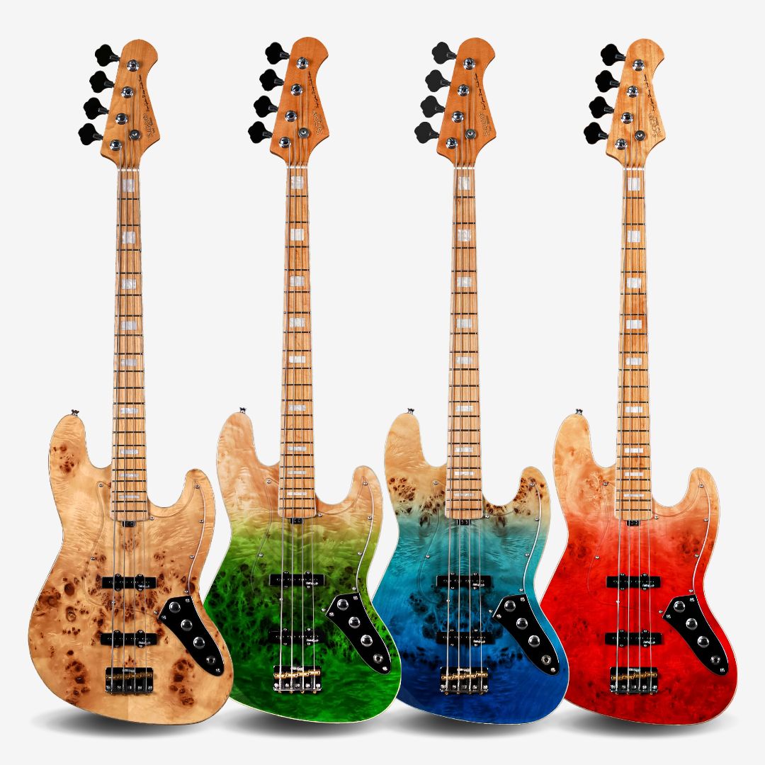 SQOE SJB700 Roasted Maple Series 4 string Jazz Bass Guitar / SJB