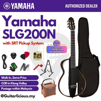 Yamaha SLG200N Nylon-String Silent Guitar with SRT Pickup System - Translucent Black ( TBL / SLG-200-N / SLG 200 )