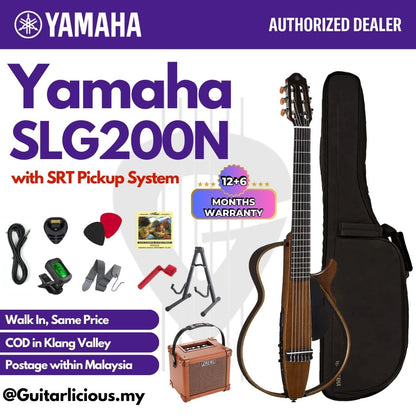 Yamaha SLG200N Nylon-String Silent Guitar with SRT Pickup System - Natural ( NT / SLG-200-N / SLG 200 / SLG200N-NT )