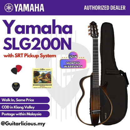 Yamaha SLG200N Nylon-String Silent Guitar with SRT Pickup System - Tobacco Brown Sunburst ( TBS / SLG-200-N / SLG 200 )