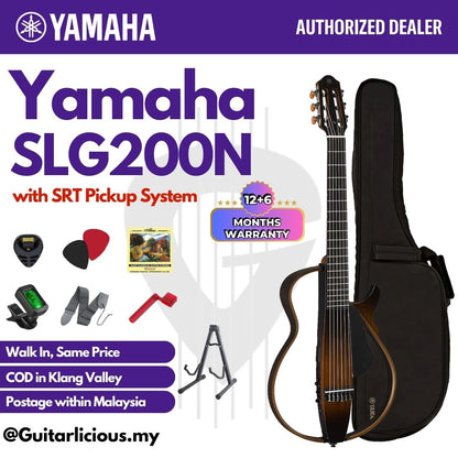 Yamaha SLG200N Nylon-String Silent Guitar with SRT Pickup System - Tobacco Brown Sunburst ( TBS / SLG-200-N / SLG 200 )