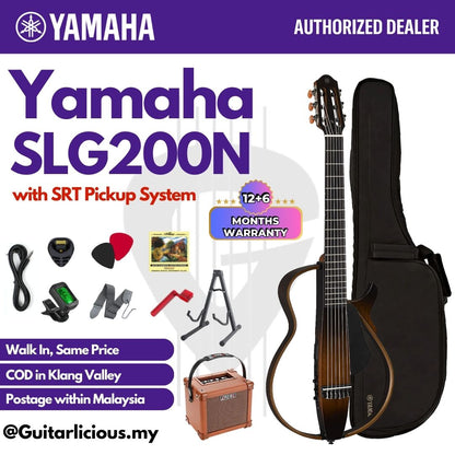 Yamaha SLG200N Nylon-String Silent Guitar with SRT Pickup System - Tobacco Brown Sunburst ( TBS / SLG-200-N / SLG 200 )