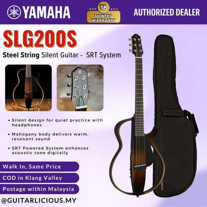 Yamaha SLG200S Steel String Mahogany Body Silent Guitar with SRT Powered System