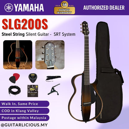 Yamaha SLG200S Steel String Mahogany Body Silent Guitar with SRT Powered System