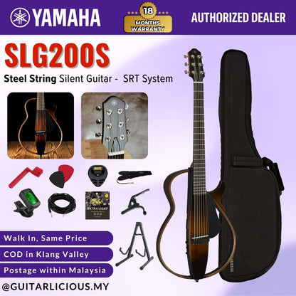 Yamaha SLG200S Steel String Mahogany Body Silent Guitar with SRT Powered System