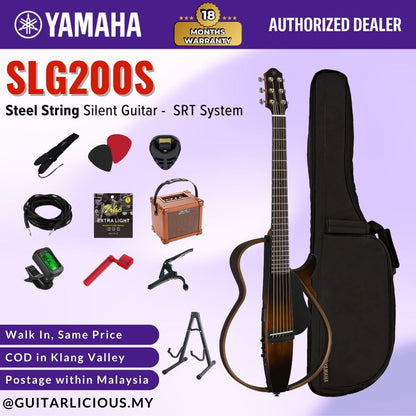 Yamaha SLG200S Steel String Mahogany Body Silent Guitar with SRT Powered System