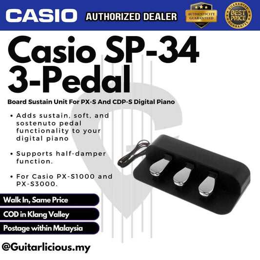 Casio SP-34 3-Pedal Board Sustain Unit For PX-S and CDP-S Digital Piano (SP34)