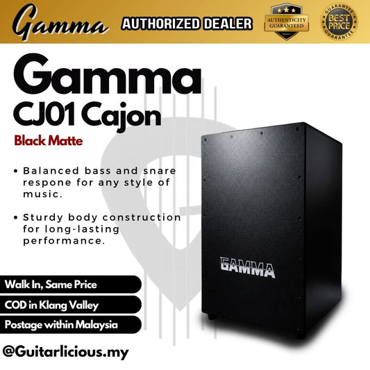 Gamma CJ01 Full Size Cajon - Black Matte