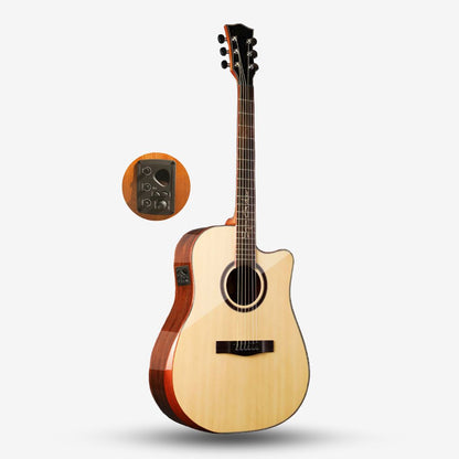 SQOE SQ-CC-SK-E 41 Inch Acoustic Guitar with Sqoe KLT-18A pick up w Arm Bevel ( SQCCSK / SQ CC SK )