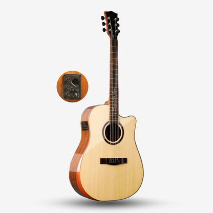 SQOE SQ-DC-SK-E 41 Inch Acoustic Guitar with Sqoe KLT-18A pick up w Arm Bevel ( SQDCSKE / SQ DC SK E)