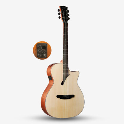 SQOE SQ-K-E 40 inch Grand Auditorium Acoustic Guitar with Sqoe KLT-18A pick up ( SQK / SQKE )