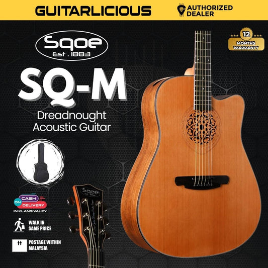 SQOE SQ-M 41 inch Dreadnought Acoustic Guitar 